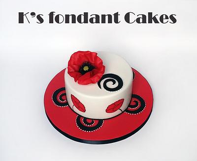 Poppies Cake - Cake by K's fondant Cakes