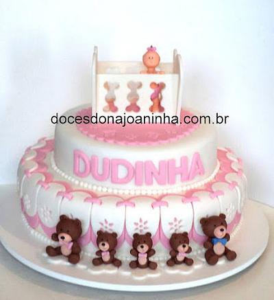 Crib and Bear Family Baby Shower Cake - Cake by Crisbreim