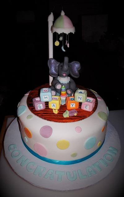 Baby Shower Elephent Theme - Cake by Shannon