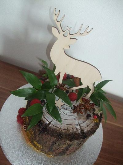 Stump with deer - Cake by Vebi cakes