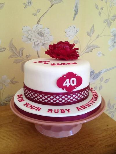 Ruby Wedding Anniversary Cake - Cake by KarenSeal