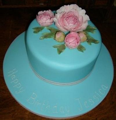Peony Cake - Cake by ClearlyCake
