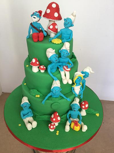 Smurfs - Cake by Cinta Barrera