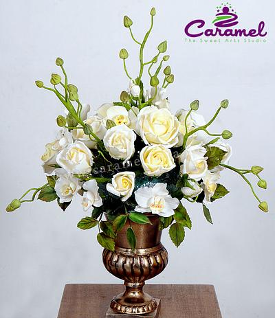 Flower Bouquet - 1st Place in Floral Display at Cakeology, MUMBAI 2016 - Cake by Caramel Doha