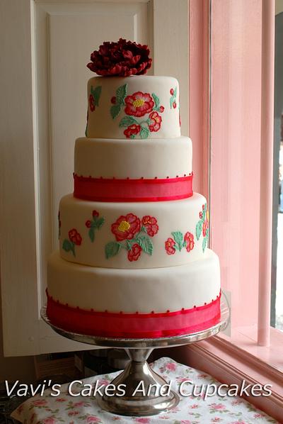 A Brush Embroidery Cake  - Cake by Vavi