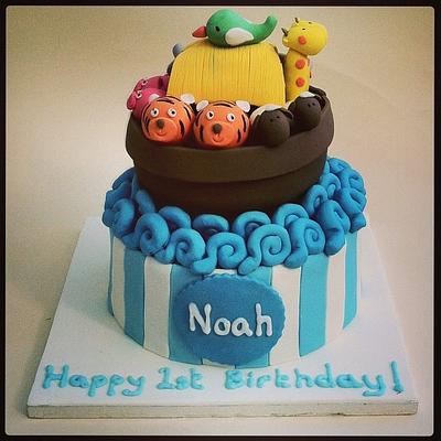 2 Tier Noah's Ark Birthday Cake - Cake by Kelly kusel