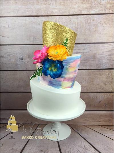 Watercolour Wonky  - Cake by Whitsunday Baked Creations - Deb Smith