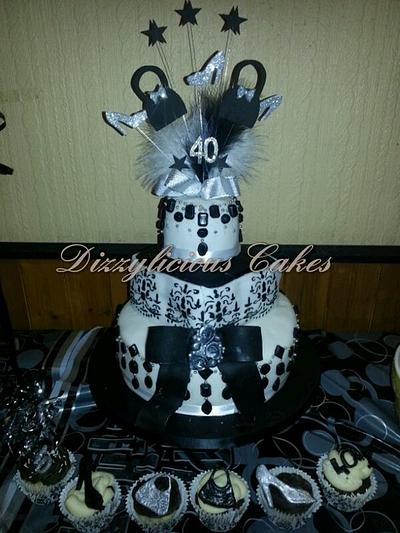 black and silver 40th - Cake by Dizzylicious