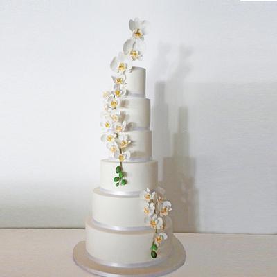 Wedding orchid cake - Cake by Happy Cupcakes To you