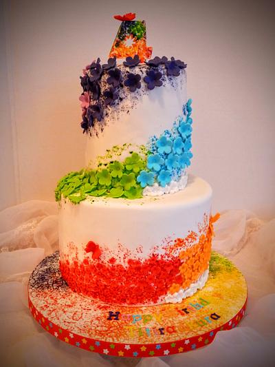 Rainbow flowers - Cake by Hilz