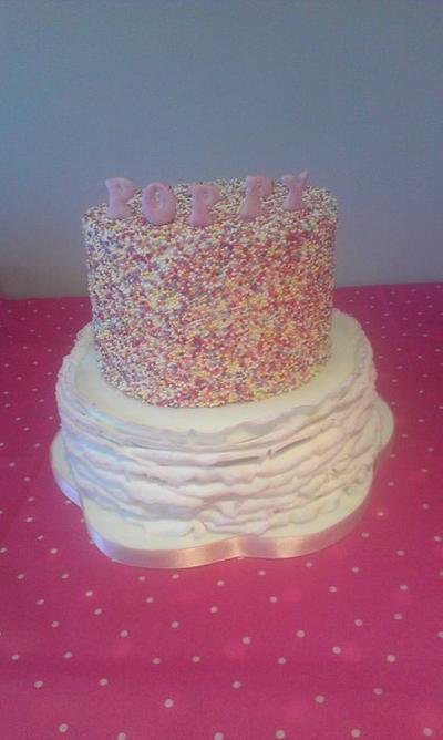 Sprinkle and ruffle  cake - Cake by Amy