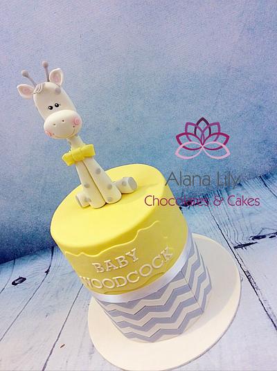 Giraffe Baby shower cake - Cake by Alana Lily Chocolates & Cakes