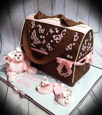 butterflies and bunnies diaper bag cake - Cake by Skmaestas