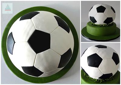 Soccer themed Cake - Cake by CakeCakeCake