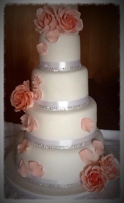 Rose wedding cake - Cake by Amanda sargant