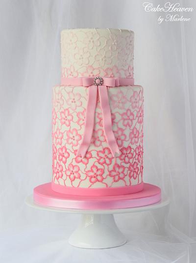 Pink Ombré Cake - Cake by CakeHeaven by Marlene