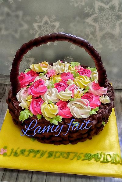 Flower basket - Cake by Randa Elrawy