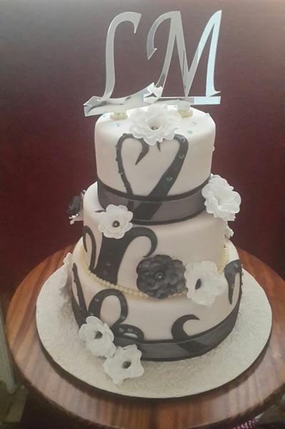 3 Tiered wedding cake - Cake by Rencia's Creations