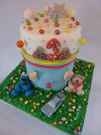 My sons surprise inside 3rd birthday cake <3 - Cake by Dawn and Katherine