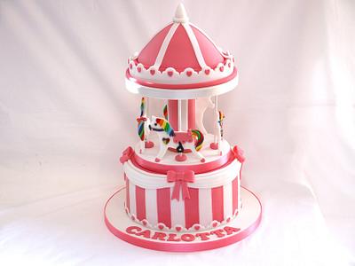Pink Carousel Cake! - Cake by Natalie King