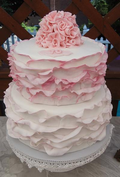 Pink Ruffle Cake - Cake by DaniellesSweetSide