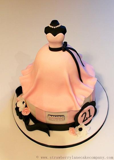 21st Birthday Dress Cake - Cake by Strawberry Lane Cake Company
