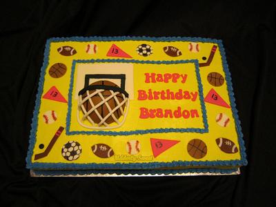 Sports Themed Sheet Cake - Cake by Michelle