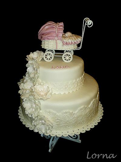 Christening cake - Lara.. - Cake by Lorna