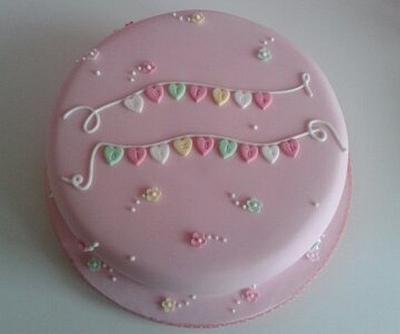 Bunting Christening cake - Cake by Laura