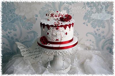 A Ruby Wedding Anniversary - Cake by Julie