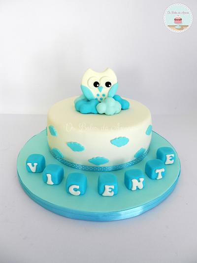 Owl Baby Shower Cake - Cake by Ana Crachat Cake Designer 