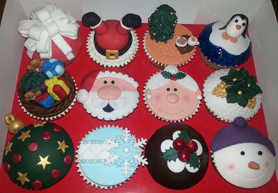 My Christmas Themed Cupcakes :) - Cake by Elaine's Cheerful Colourful Cupcakes