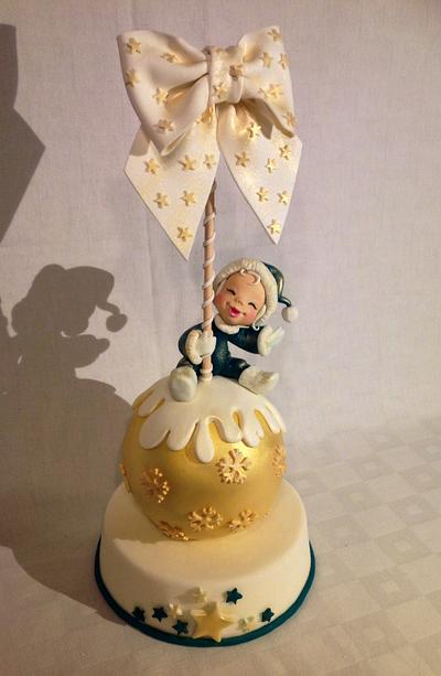 the goblin baby swinging on Christmas ball!!  - Cake by Rossella Curti