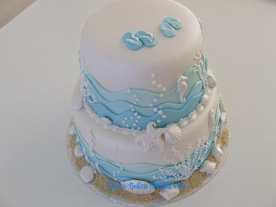 Beach Theme Wedding Cake - Cake by Charmaine Massyn