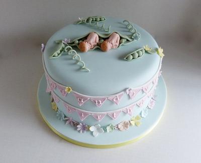 Twins 1st Birthday peas in a pod cake - Cake by Angel Cake Design