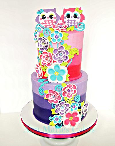 Ombre Owls - Cake by Ann-Marie Youngblood
