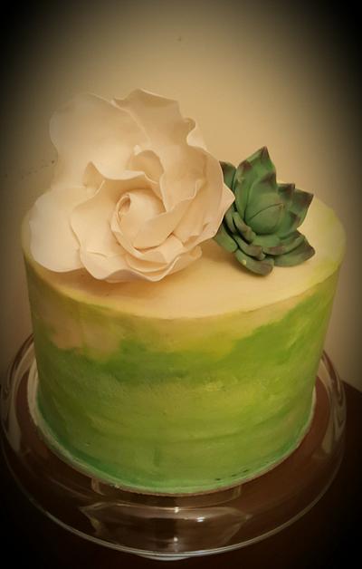 Water colour effect  buttercream cake - Cake by Bella's Cakes 