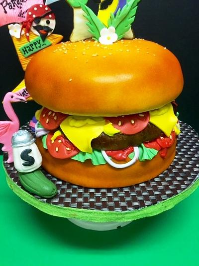 "Cheeseburger in Paradise"  - Cake by Fun Fiesta Cakes  