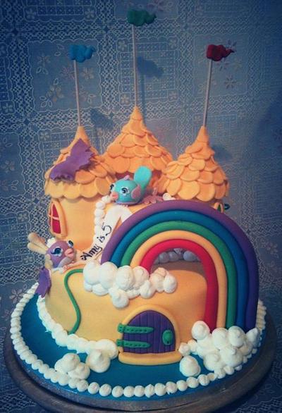 Rainbow Castle in the Sky - Cake by fairypants