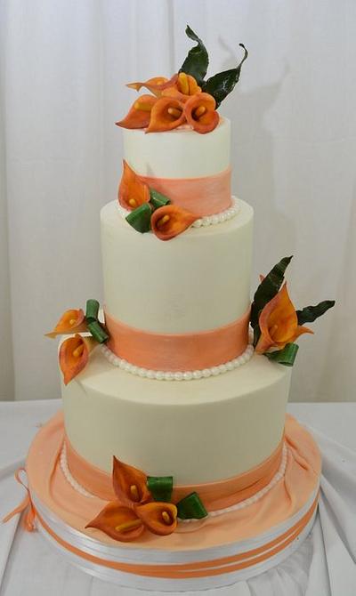 Mango Calla Lilies - Cake by Sugarpixy