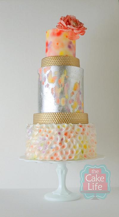 Silver leaf watercolor cake - Cake by The Cake Life