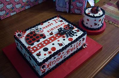 Little Ladybugs - Cake by Custom Cakes by Ann Marie