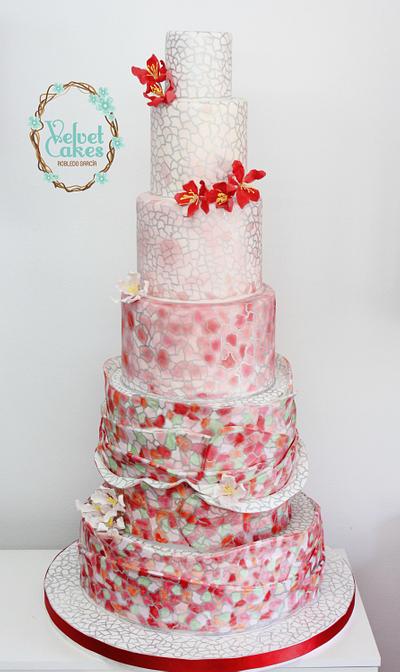 Gaudí Inspiration Wedding Cake - Cake by The Velvet Cakes