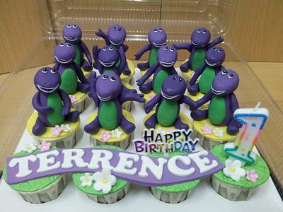 Barney Cupcakes - Cake by Letchumi Sekaran