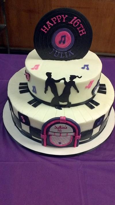 50's theme birthday cake - Cake by subwaygirl23