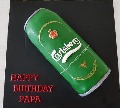 Carlsberg beer can cake - Cake by Sweet Mantra Homemade Customized Cakes Pune