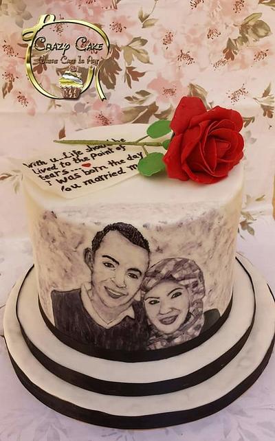 Handpainted Romantic cake - Cake by CRAZY CAKE BY EMAN TAHER