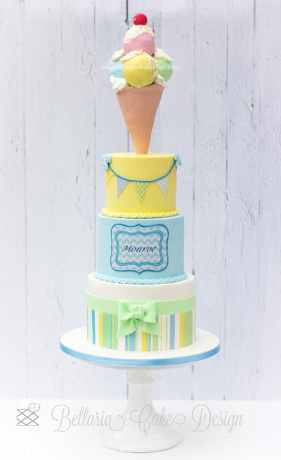 GIANT ice cream cone cake - Cake by Bellaria Cake Design 