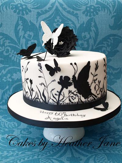 Wildflowers and butterflies hand painted cake - Cake by Cakes By Heather Jane