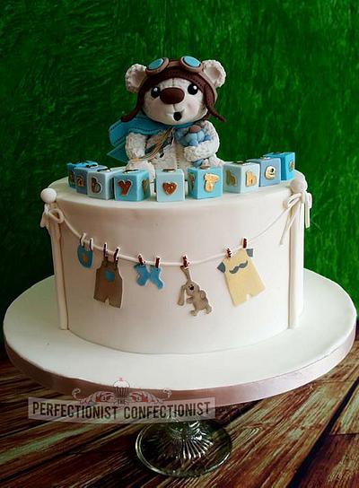 Baby Theo - Teddy Bear Christening Cake - Cake by Niamh Geraghty, Perfectionist Confectionist